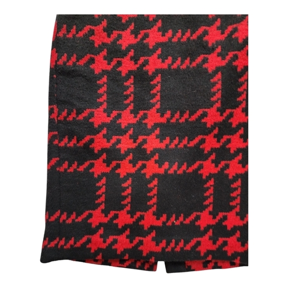 Talbots Red Black Houndstooth Wool Pencil Skirt Size 4 Classic Classic Casual - Picture 10 of 12